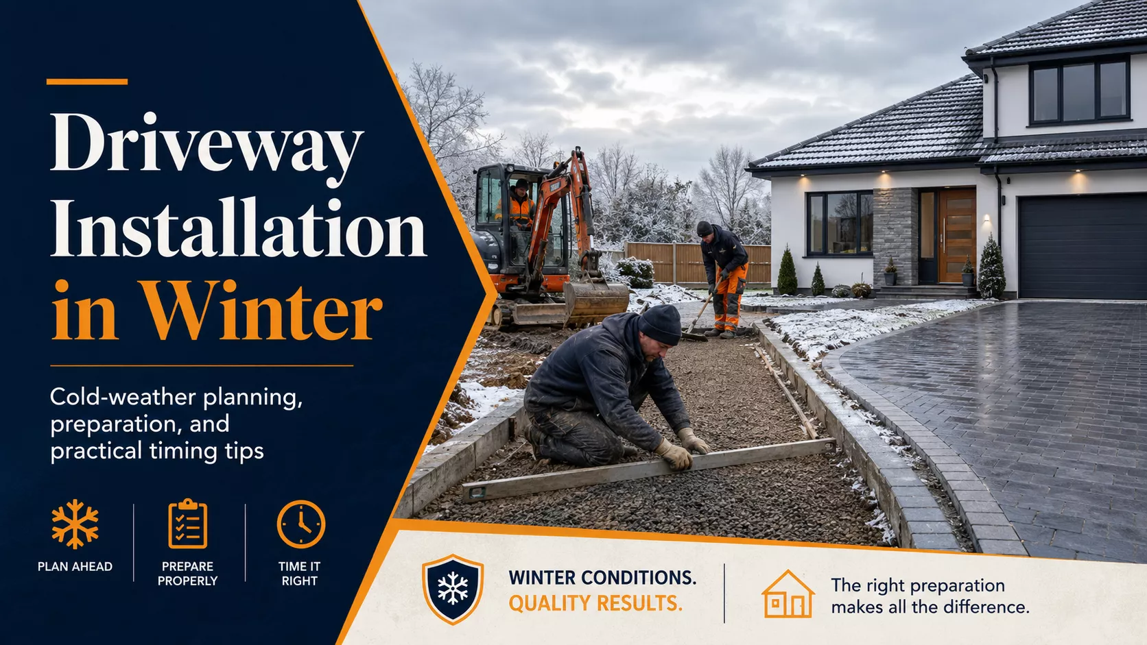 driveway installation in winter