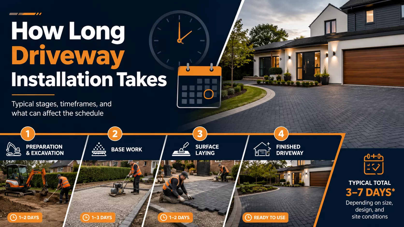 how long driveway installation takes